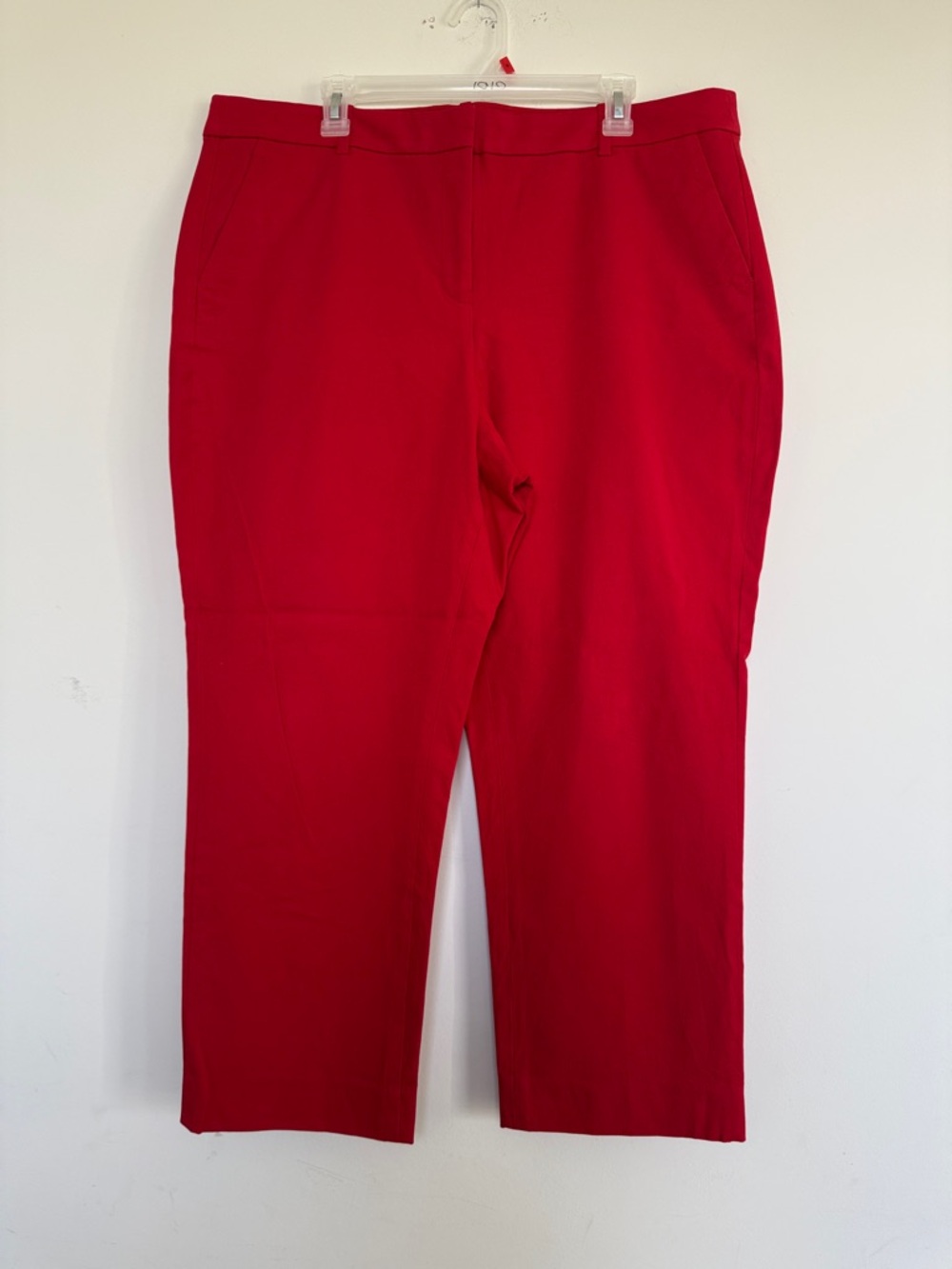 J. Crew Red Straight-Leg Ponte Pants